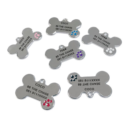 Personalized Engraving Anti-lost Dog ID Tag Identification Customized Pet Name Puppy Collar Dog Cat Bone Tags Pet Supplies