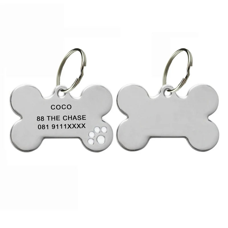 Personalized Engraving Anti-lost Dog ID Tag Identification Customized Pet Name Puppy Collar Dog Cat Bone Tags Pet Supplies