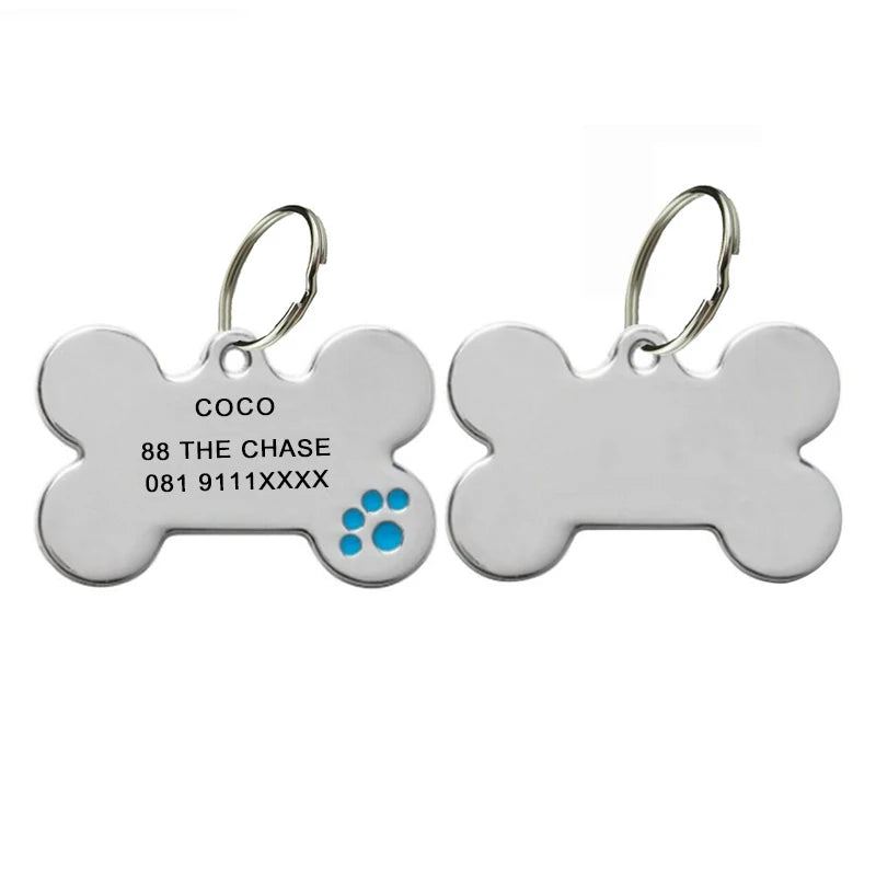 Personalized Engraving Anti-lost Dog ID Tag Identification Customized Pet Name Puppy Collar Dog Cat Bone Tags Pet Supplies