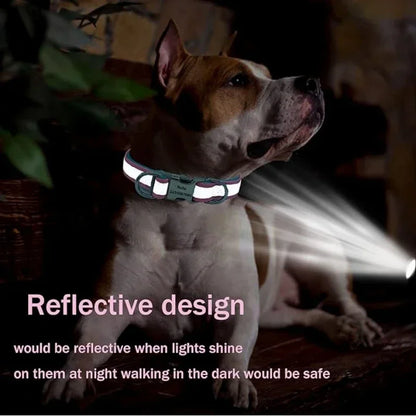 Adjustable Reflective Personalized Dog Collar Free Engraving Custom ID Collars Durable Puppy Collar for Small Medium Large Dogs