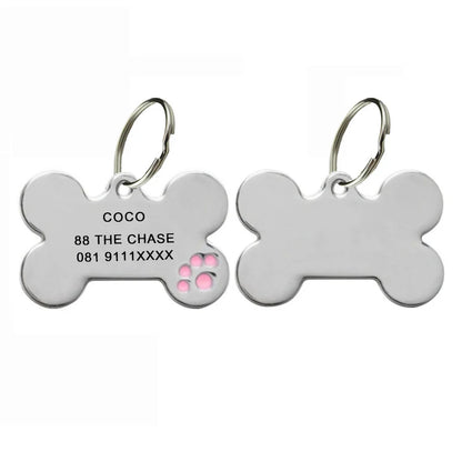 Personalized Engraving Anti-lost Dog ID Tag Identification Customized Pet Name Puppy Collar Dog Cat Bone Tags Pet Supplies